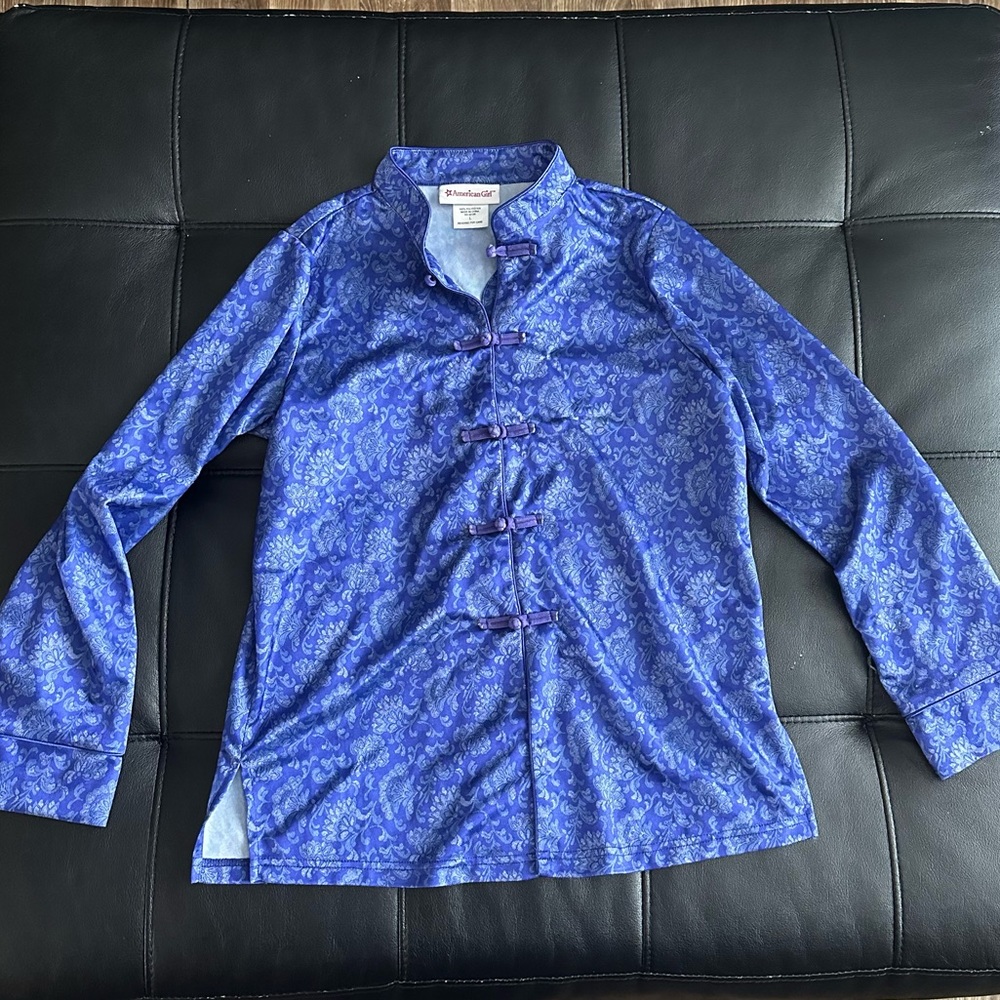 American Girl kimono satin pajama top girl size large